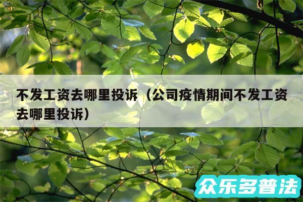 不发工资去哪里投诉以及公司疫情期间不发工资去哪里投诉