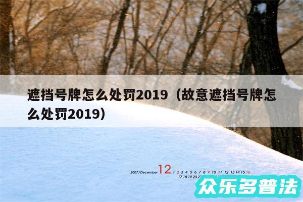 遮挡号牌怎么处罚2019以及故意遮挡号牌怎么处罚2019