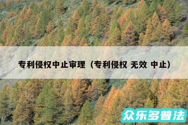 专利侵权中止审理以及专利侵权 无效 中止