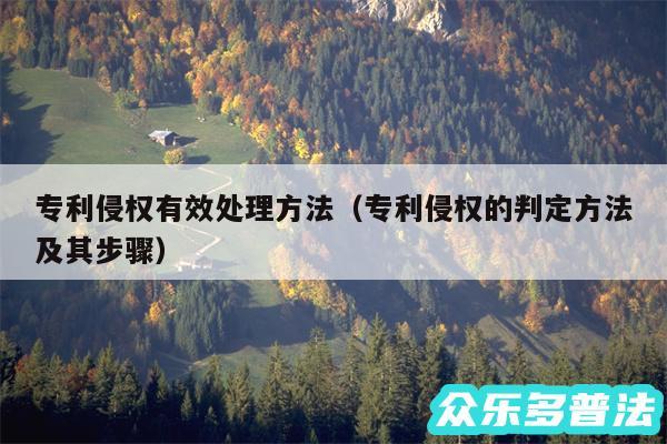 专利侵权有效处理方法以及专利侵权的判定方法及其步骤