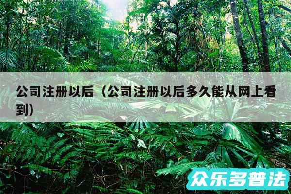 公司注册以后以及公司注册以后多久能从网上看到