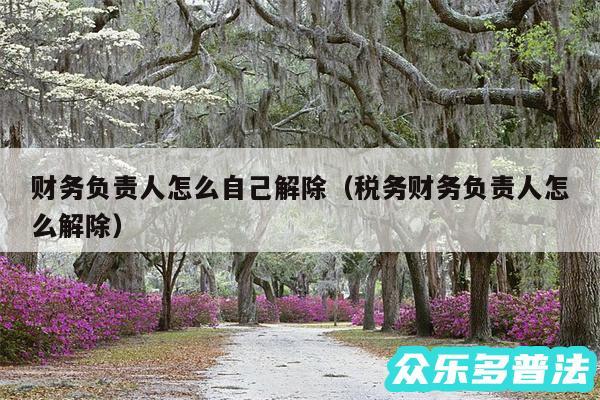 财务负责人怎么自己解除以及税务财务负责人怎么解除