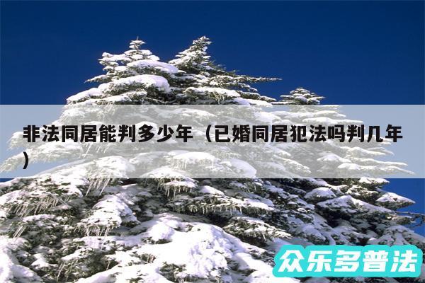 非法同居能判多少年以及已婚同居犯法吗判几年