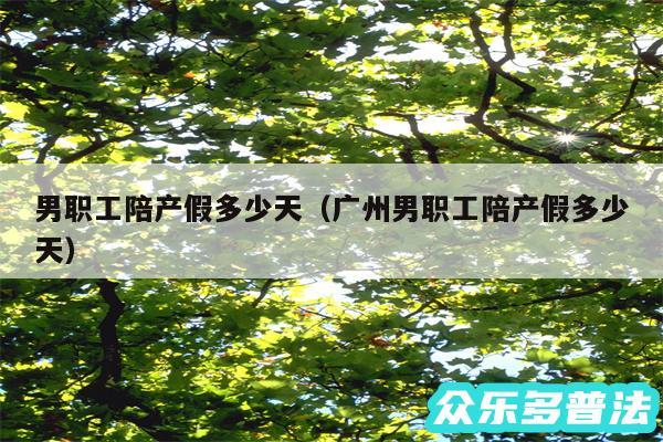 男职工陪产假多少天以及广州男职工陪产假多少天