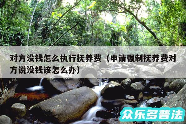 对方没钱怎么执行抚养费以及申请强制抚养费对方说没钱该怎么办