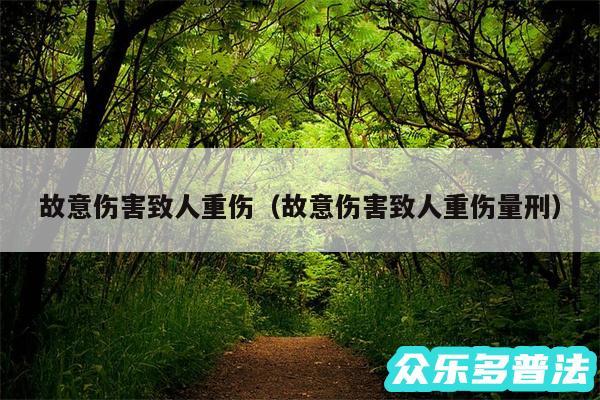 故意伤害致人重伤以及故意伤害致人重伤量刑