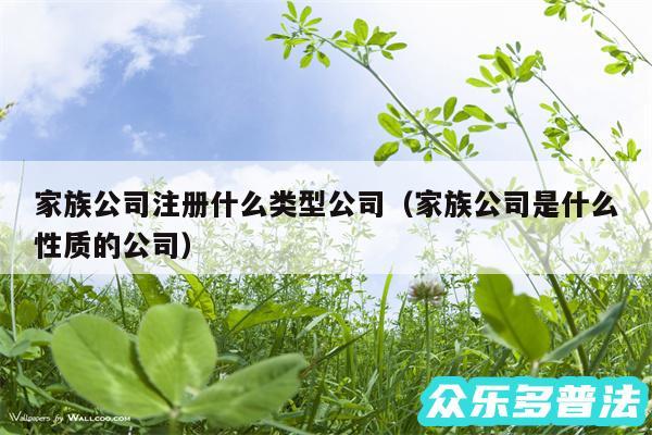 家族公司注册什么类型公司以及家族公司是什么性质的公司