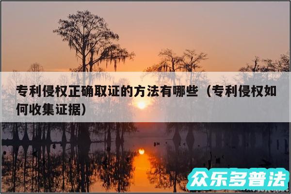 专利侵权正确取证的方法有哪些以及专利侵权如何收集证据