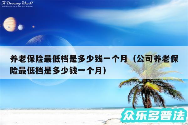 养老保险最低档是多少钱一个月以及公司养老保险最低档是多少钱一个月