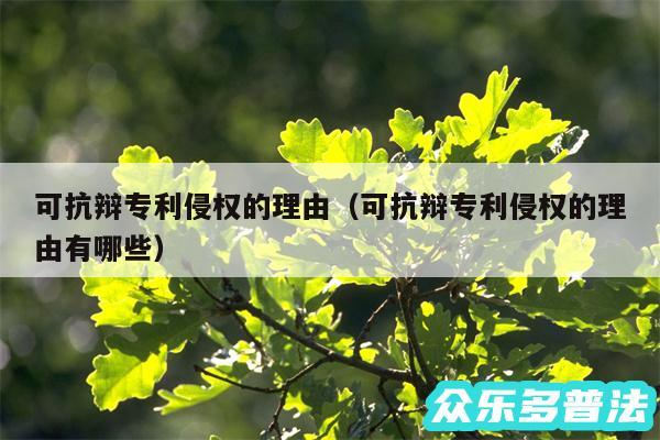 可抗辩专利侵权的理由以及可抗辩专利侵权的理由有哪些