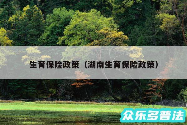 生育保险政策以及湖南生育保险政策