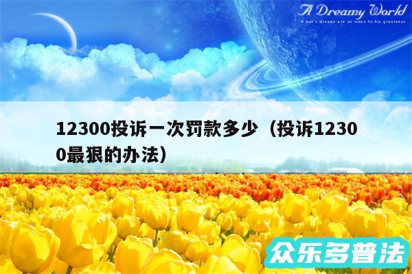 12300投诉一次罚款多少以及投诉12300最狠的办法