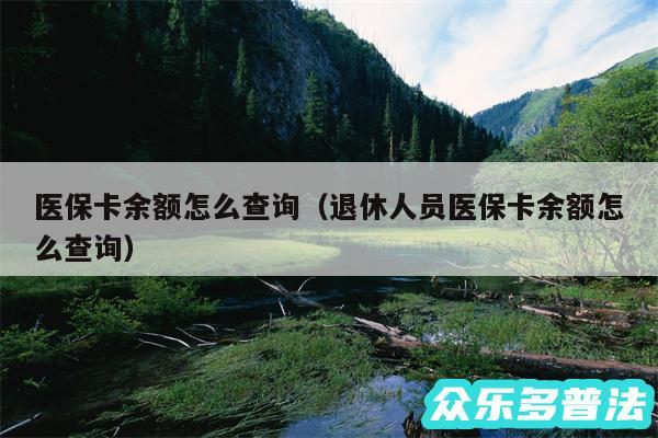 医保卡余额怎么查询以及退休人员医保卡余额怎么查询