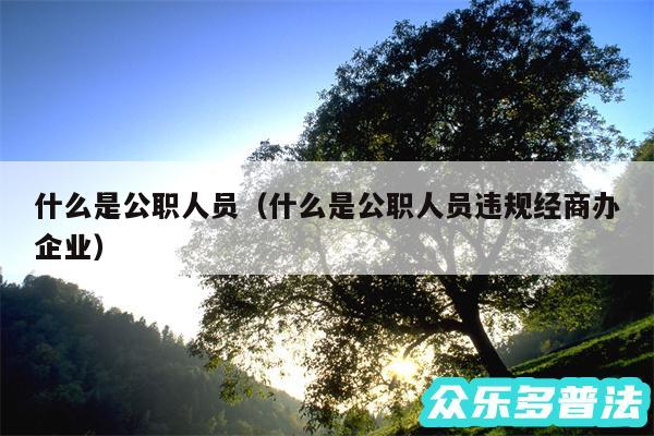 什么是公职人员以及什么是公职人员违规经商办企业