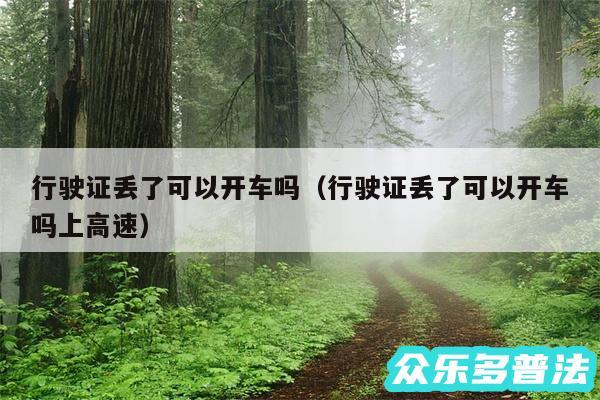 行驶证丢了可以开车吗以及行驶证丢了可以开车吗上高速