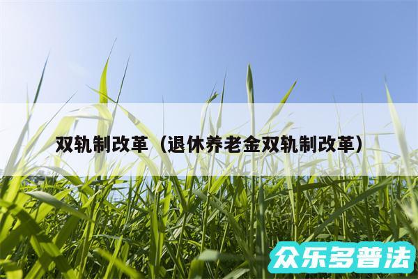 双轨制改革以及退休养老金双轨制改革