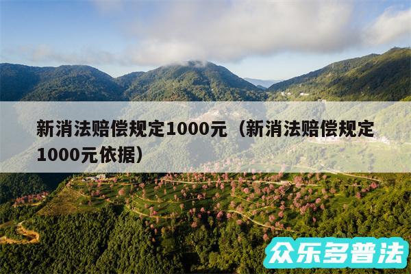 新消法赔偿规定1000元以及新消法赔偿规定1000元依据