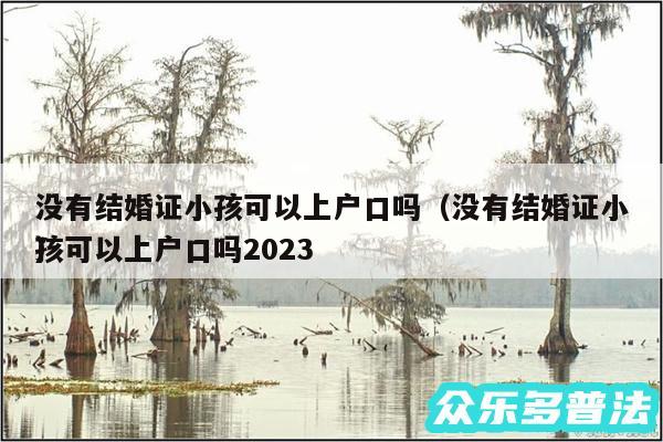 没有结婚证小孩可以上户口吗以及没有结婚证小孩可以上户口吗2024
