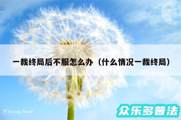 一裁终局后不服怎么办以及什么情况一裁终局