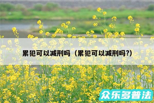 累犯可以减刑吗以及累犯可以减刑吗?