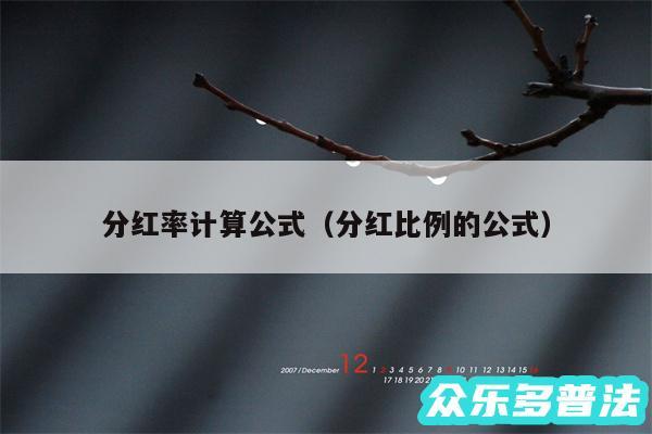 分红率计算公式以及分红比例的公式