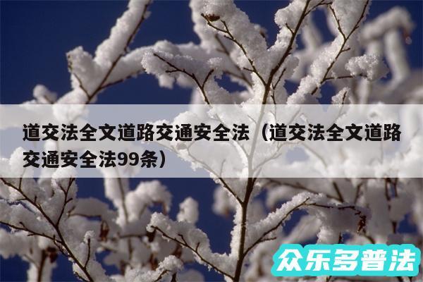 道交法全文道路交通安全法以及道交法全文道路交通安全法99条