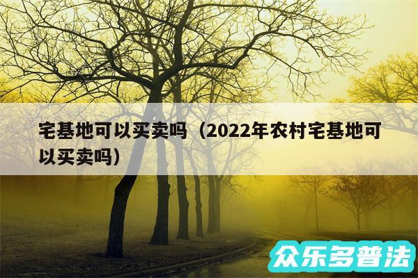 宅基地可以买卖吗以及2024年农村宅基地可以买卖吗