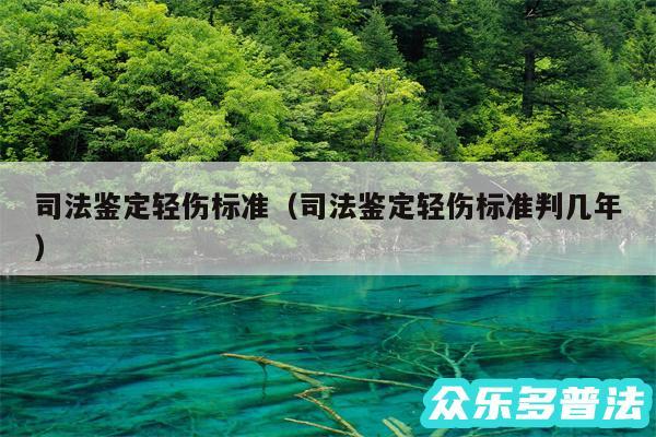 司法鉴定轻伤标准以及司法鉴定轻伤标准判几年