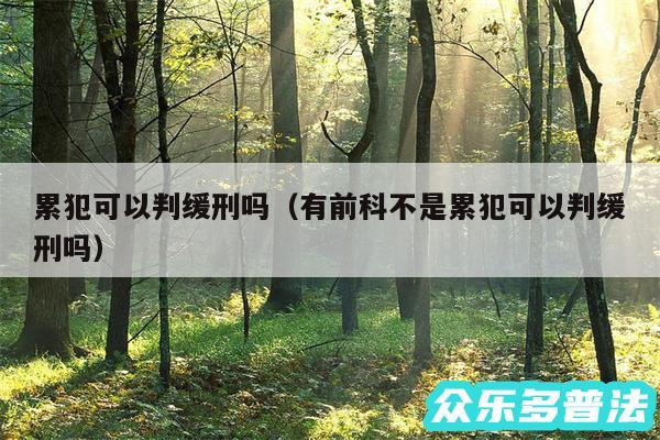 累犯可以判缓刑吗以及有前科不是累犯可以判缓刑吗