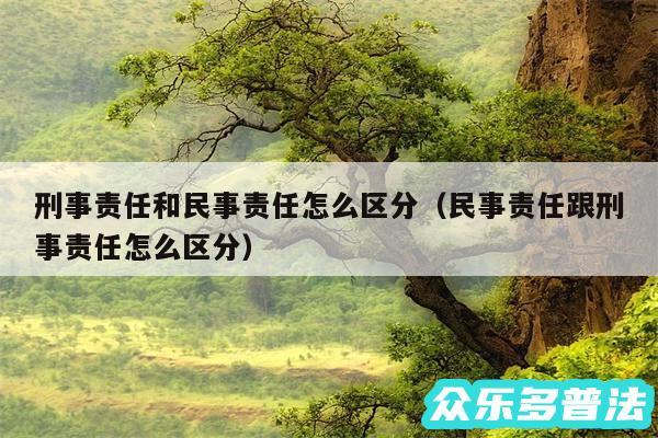 刑事责任和民事责任怎么区分以及民事责任跟刑事责任怎么区分