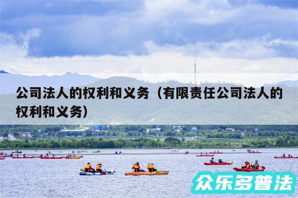 公司法人的权利和义务以及有限责任公司法人的权利和义务