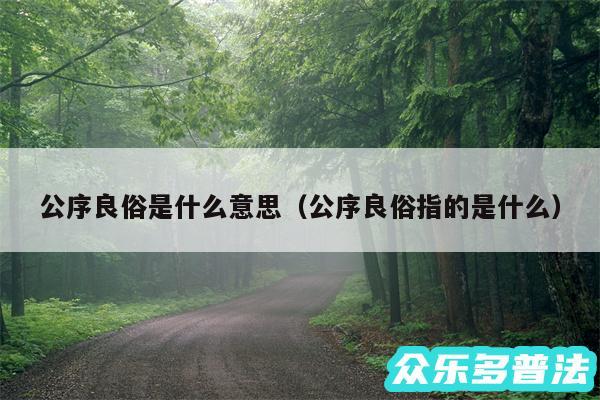 公序良俗是什么意思以及公序良俗指的是什么