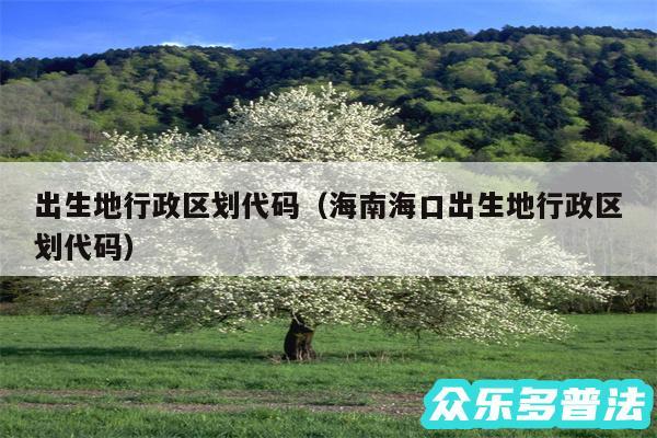 出生地行政区划代码以及海南海口出生地行政区划代码