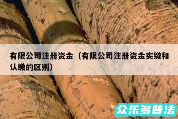有限公司注册资金以及有限公司注册资金实缴和认缴的区别