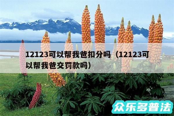 12123可以帮我爸扣分吗以及12123可以帮我爸交罚款吗