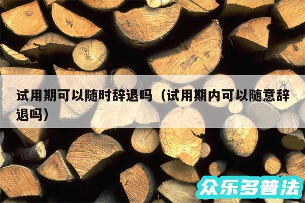 试用期可以随时辞退吗以及试用期内可以随意辞退吗