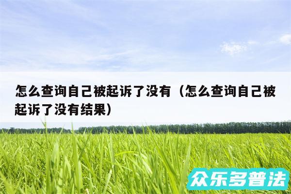 怎么查询自己被起诉了没有以及怎么查询自己被起诉了没有结果