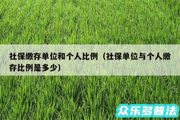 社保缴存单位和个人比例以及社保单位与个人缴存比例是多少