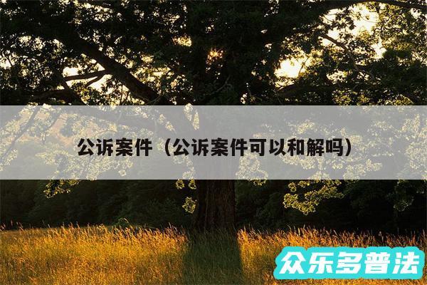 公诉案件以及公诉案件可以和解吗