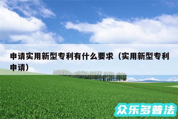 申请实用新型专利有什么要求以及实用新型专利申请