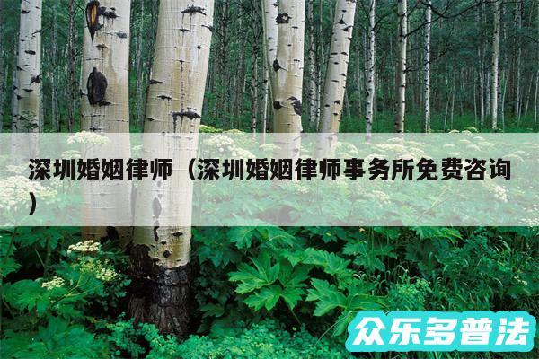 深圳婚姻律师以及深圳婚姻律师事务所免费咨询