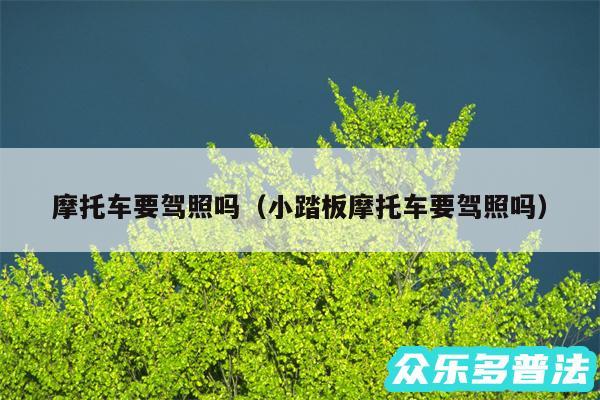 摩托车要驾照吗以及小踏板摩托车要驾照吗