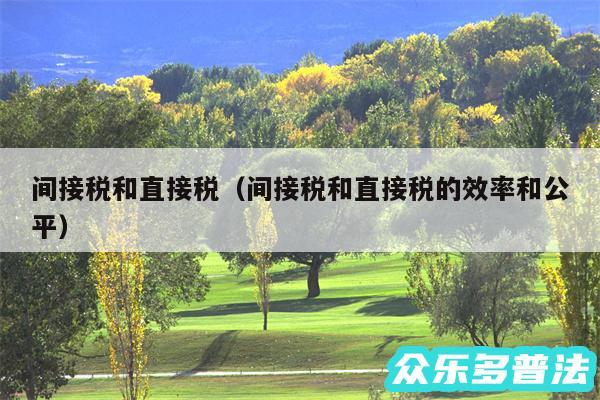 间接税和直接税以及间接税和直接税的效率和公平