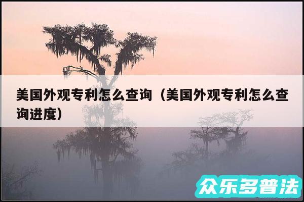 美国外观专利怎么查询以及美国外观专利怎么查询进度