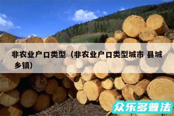 非农业户口类型以及非农业户口类型城市 县城 乡镇