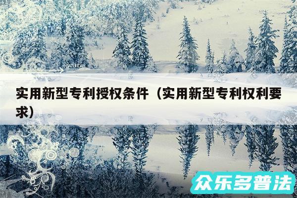 实用新型专利授权条件以及实用新型专利权利要求