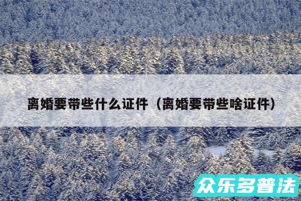 离婚要带些什么证件以及离婚要带些啥证件