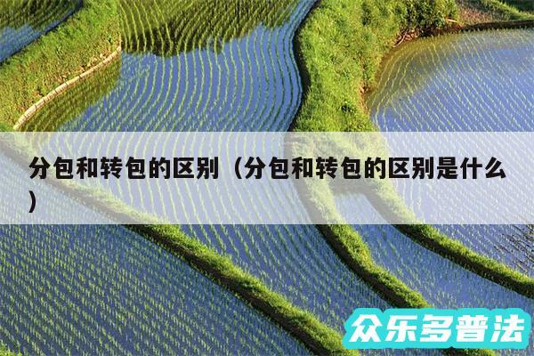 分包和转包的区别以及分包和转包的区别是什么