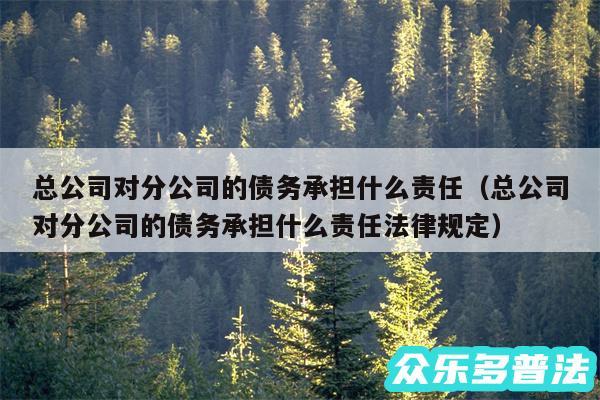 总公司对分公司的债务承担什么责任以及总公司对分公司的债务承担什么责任法律规定