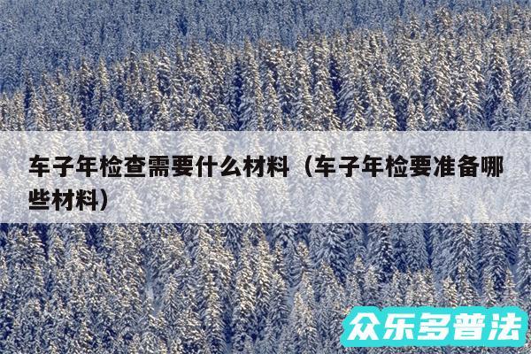 车子年检查需要什么材料以及车子年检要准备哪些材料